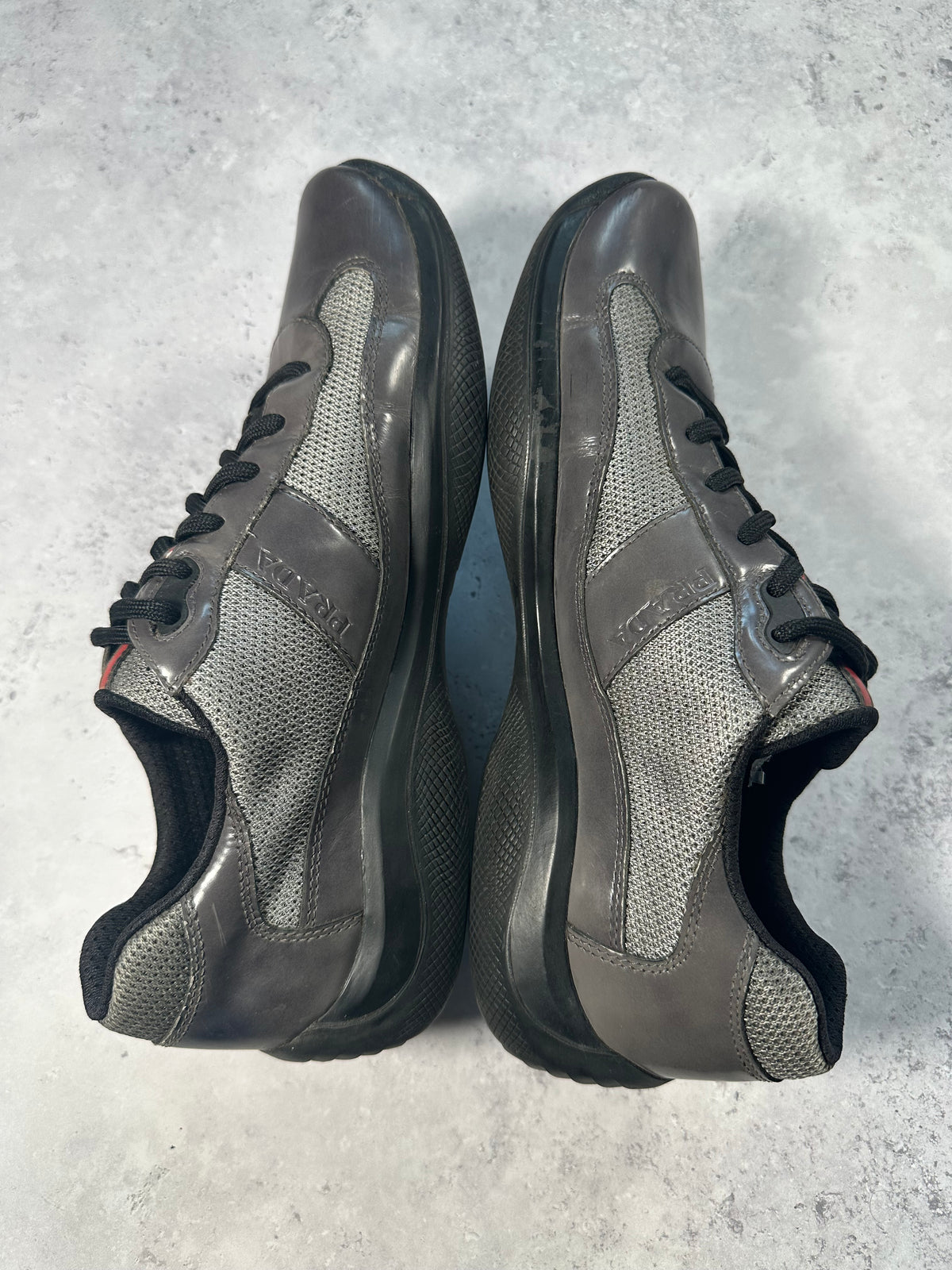 Prada Linea Rossa America’s Cup Sneakers in Patent Grey (fits UK9-9.5/EU43-44/US10-10.5)