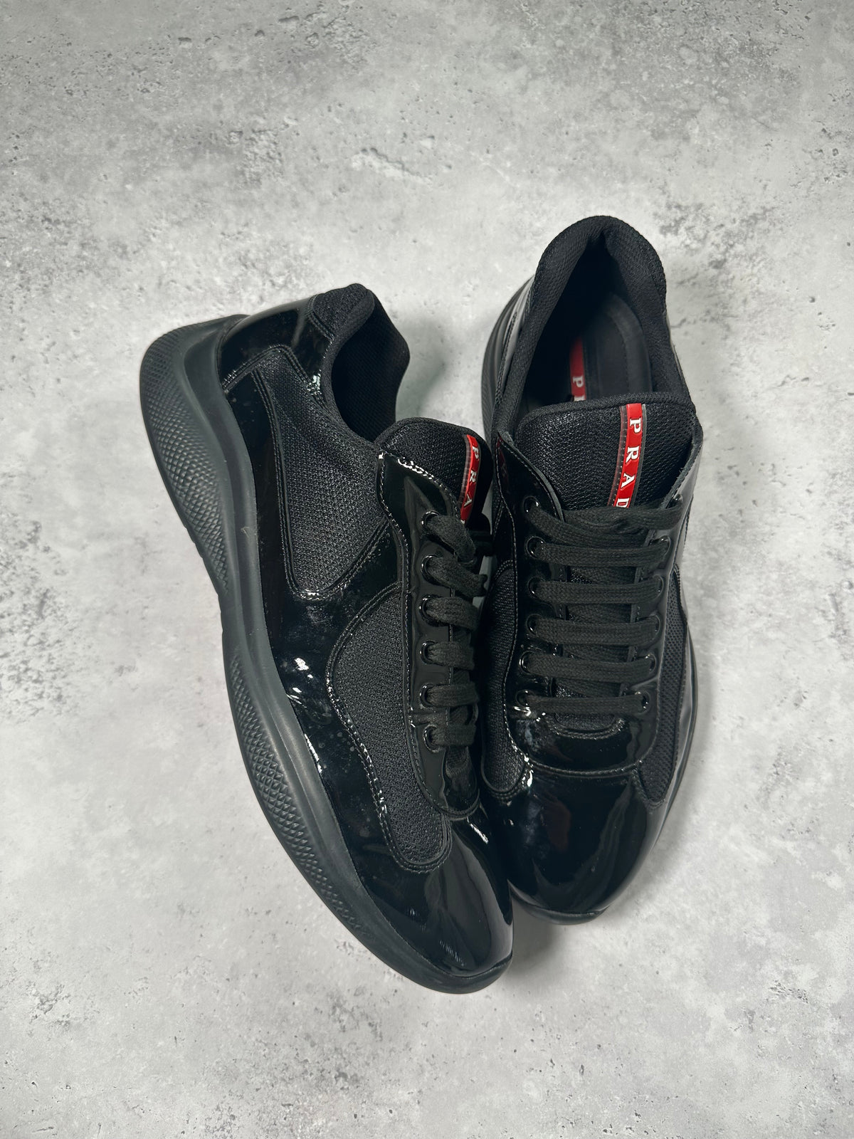 Prada America’s Cup 2022 Patent Leather Sneakers in Black (UK11/US12/EU45)