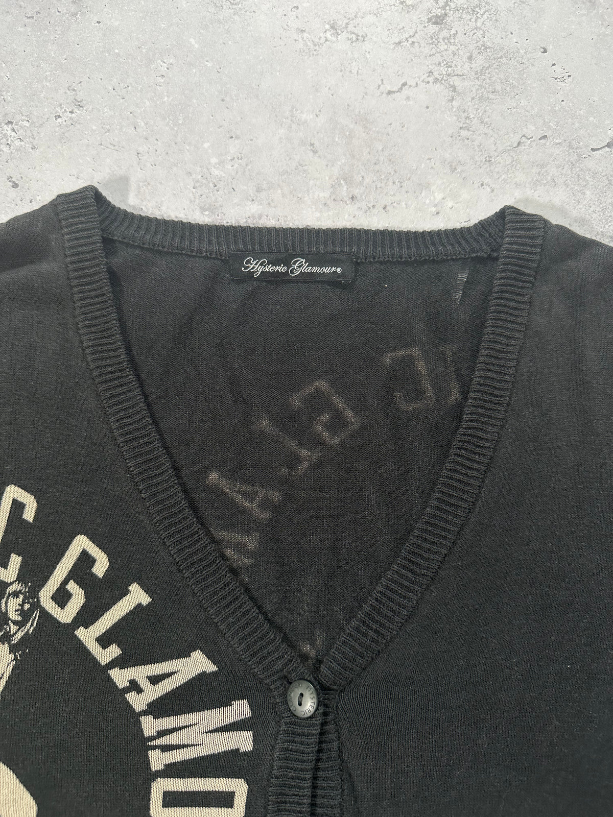 Hysteric Glamour 2005 College Logo ‘Too Drunk To Fuck’ Cardigan (S)