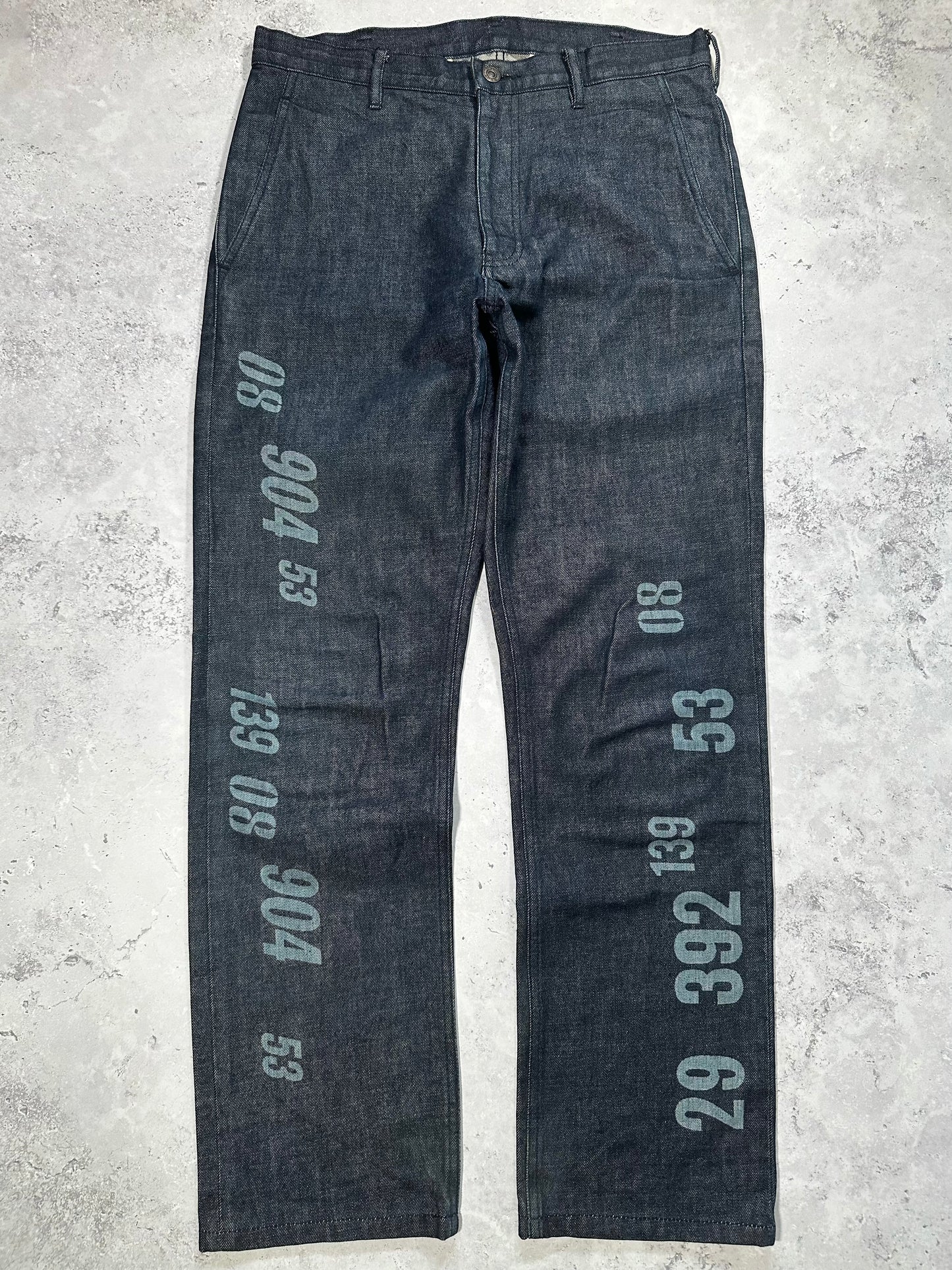 Comme Des Garçons Homme Plus AD2005 Numbers Denim Jeans (M)