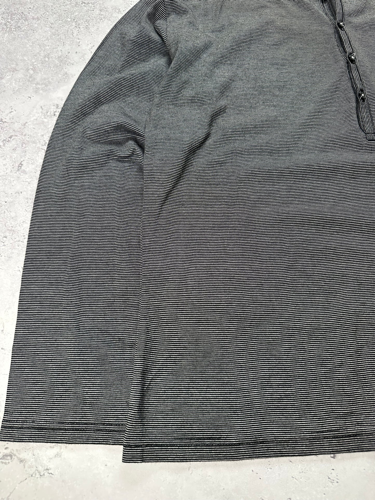 Burberry Black Label 2008 Striped Longsleeve Henley Tshirt (M)