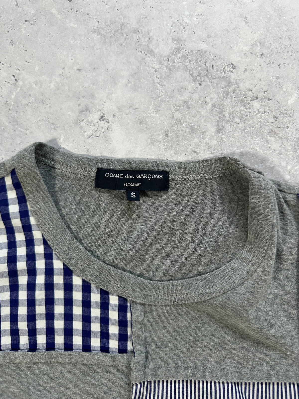 Comme des Garçons Homme AD2006 Reconstructed Gingham Patchwork Tshirt (S)