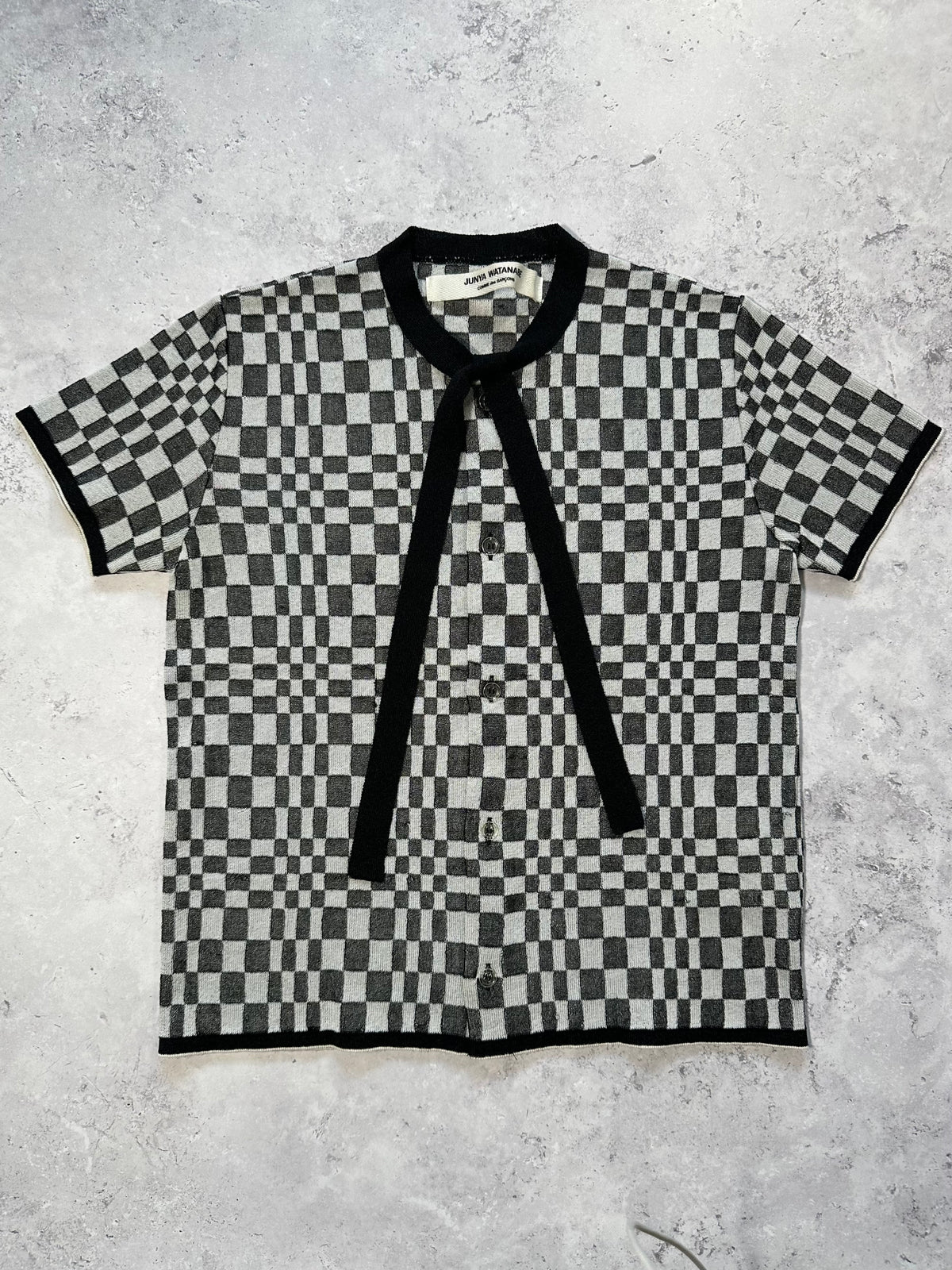 Junya Watanabe Comme des Garçons AD2000 Checkered Knit Cardigan Tshirt