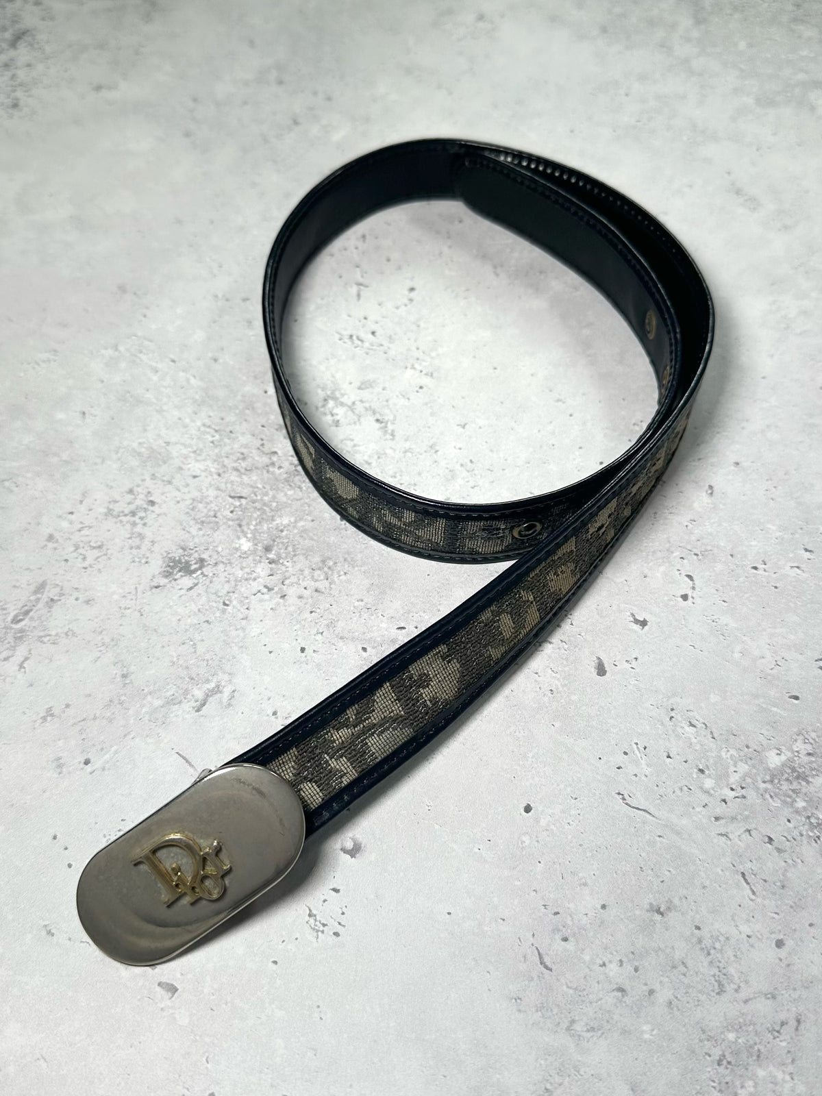 Christian Dior Spellout Trotter Monogram Belt by John Galliano