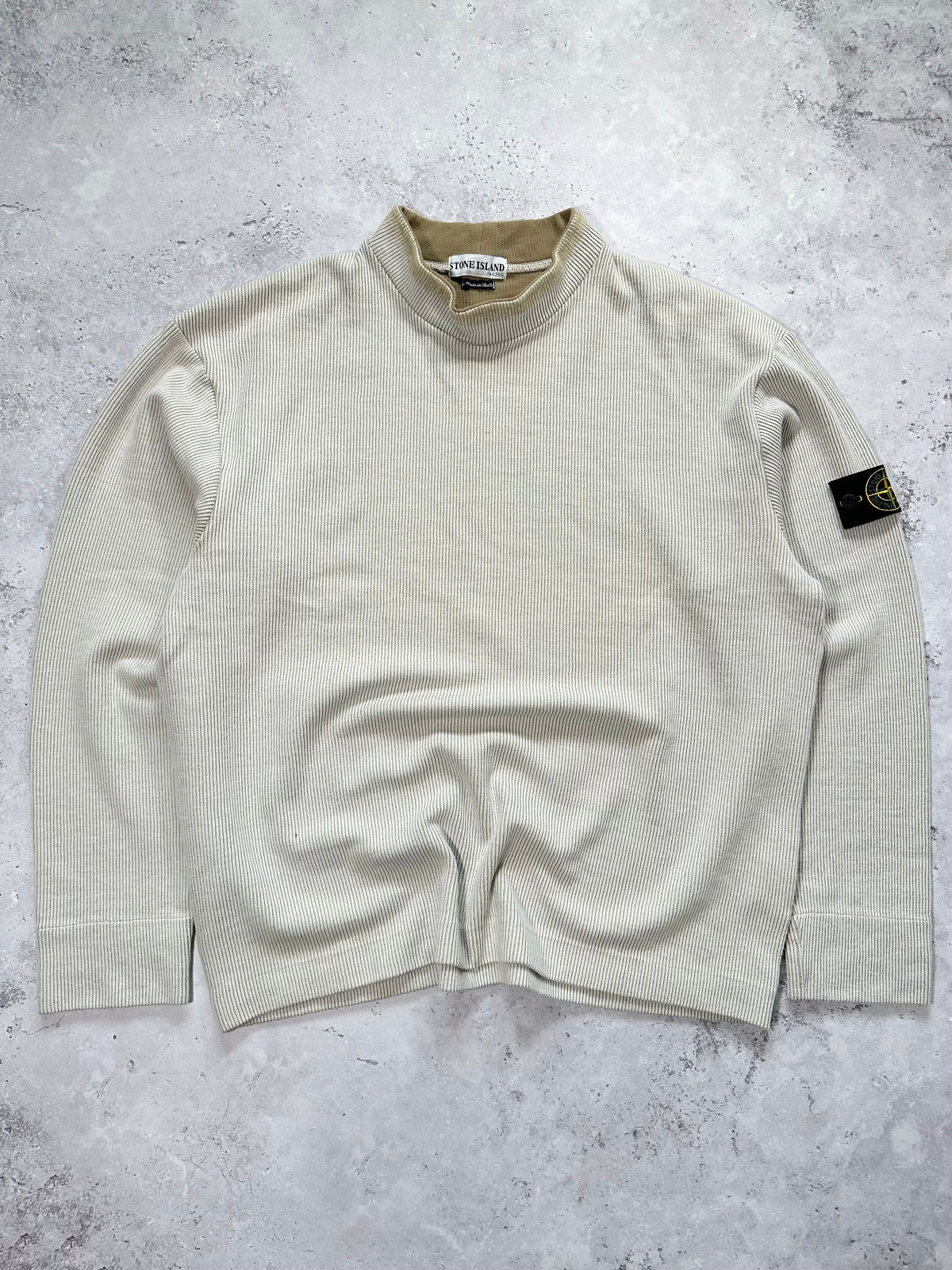 Stone Island SS2002 Ribbed Cotton Mockneck Sweatshirt by Paul Harvey (XL)