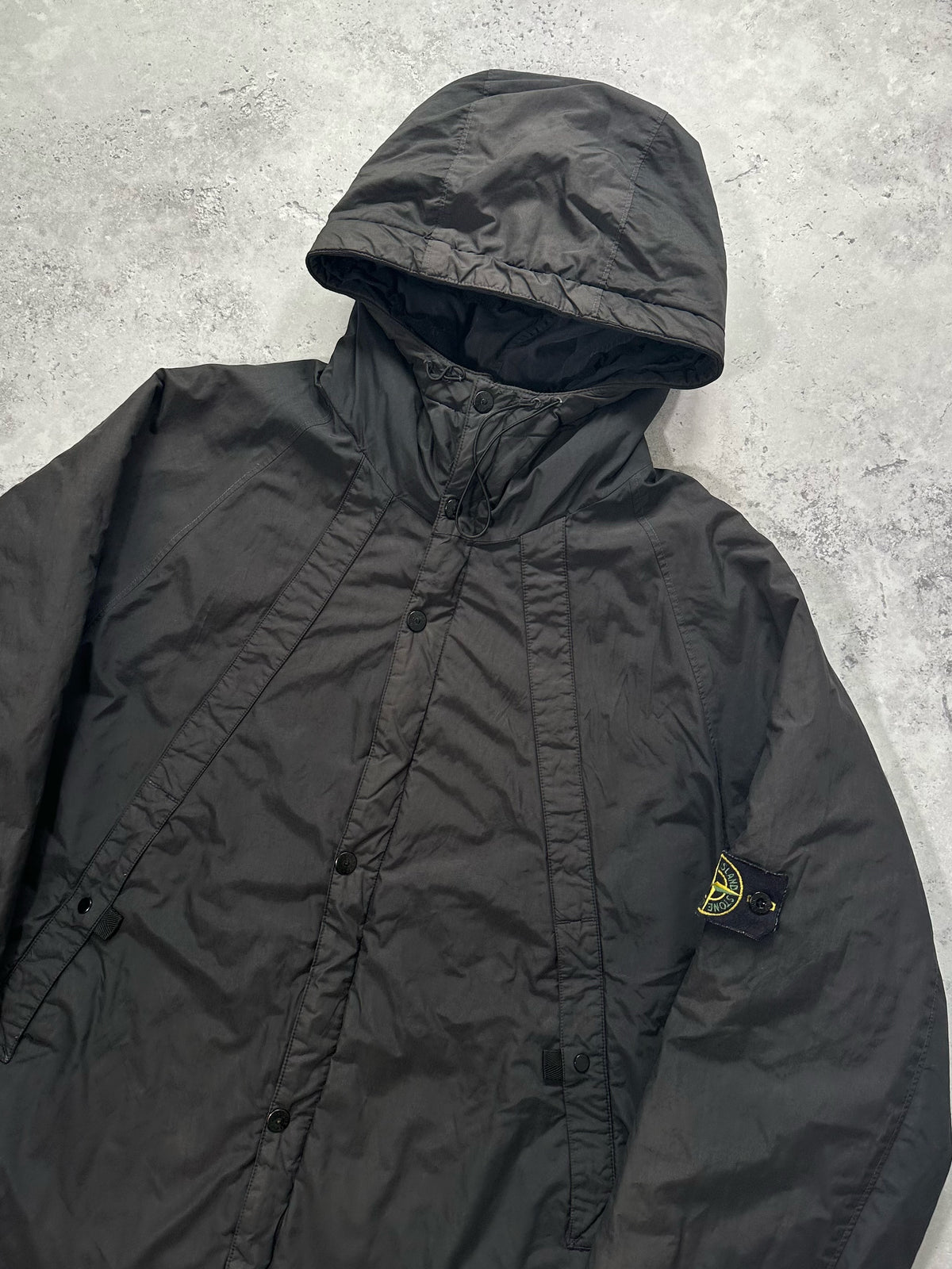 Stone Island AW2004 Quilted Nylon Double Hood Jacket by Paul Harvey (L-XL)