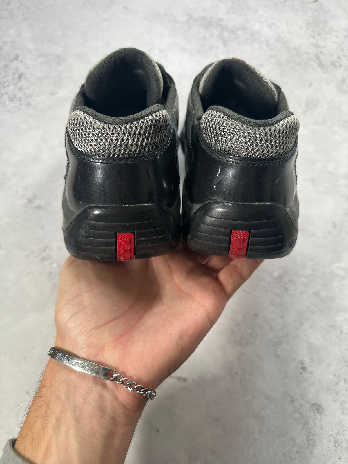Prada Linea Rossa America’s Cup Sneakers in Patent Black (UK7-7.5/EU40-40.5/ US8-8.5)