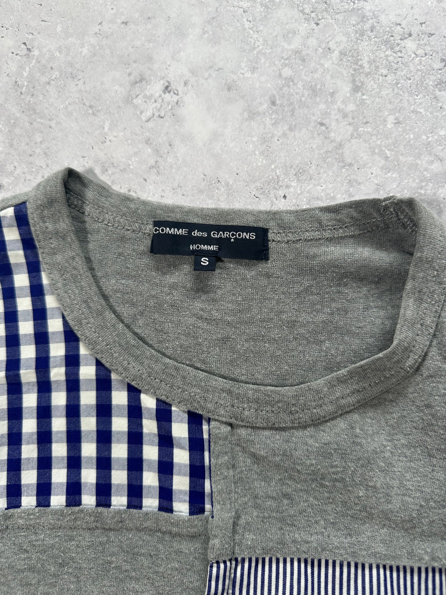 Comme des Garçons Homme AD2006 Reconstructed Gingham Patchwork Tshirt (S/M)