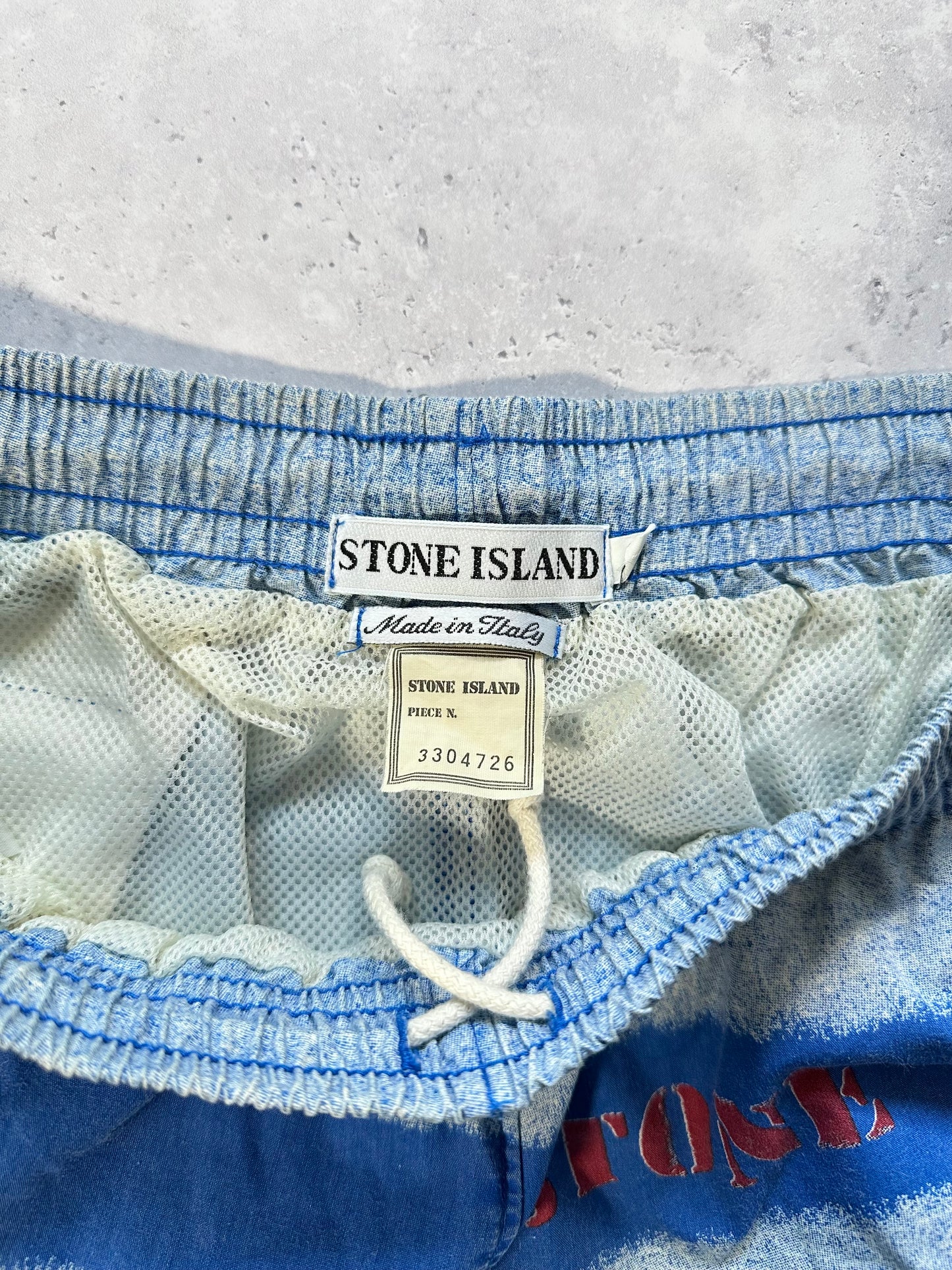 Stone Island 1995 Spell Out Deck Shorts