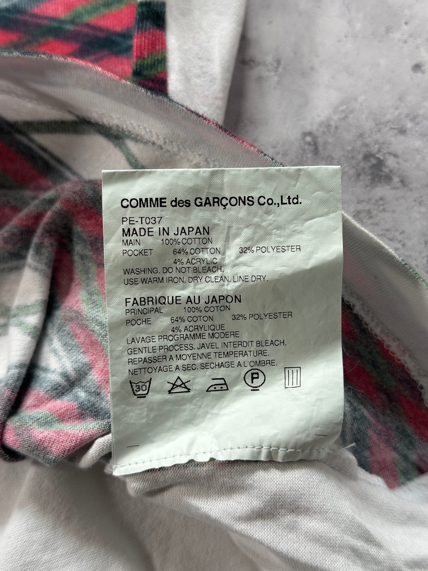 Comme des Garçons Homme Plus AD2009 Plaid Tartan Pocket Tshirt (S-M)