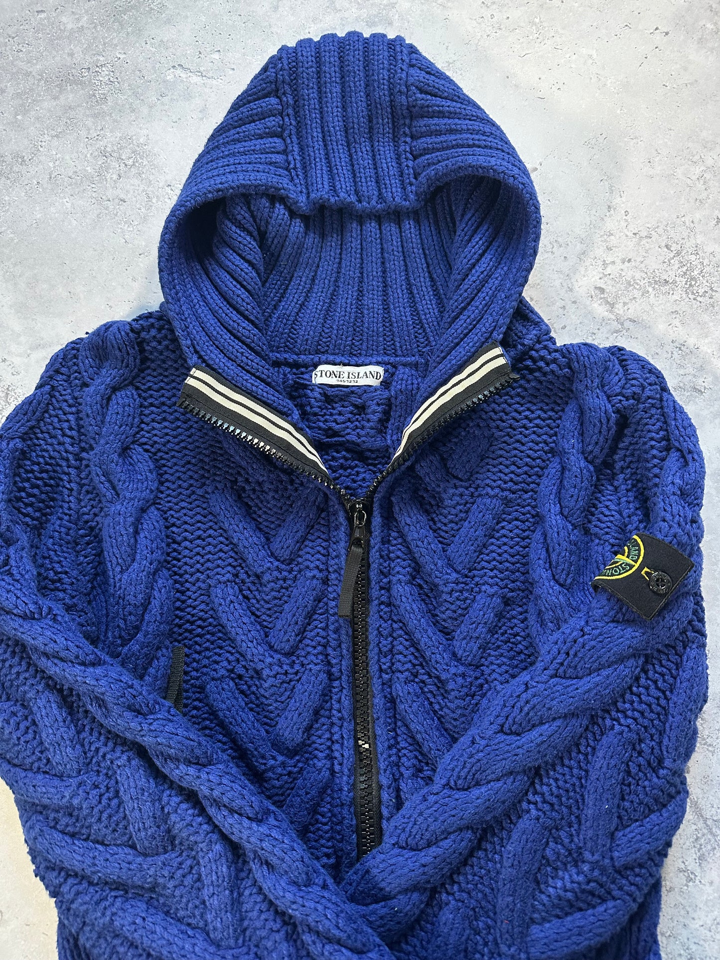Stone Island 2008 President Cable Knit Zip Jacket (L fits M)