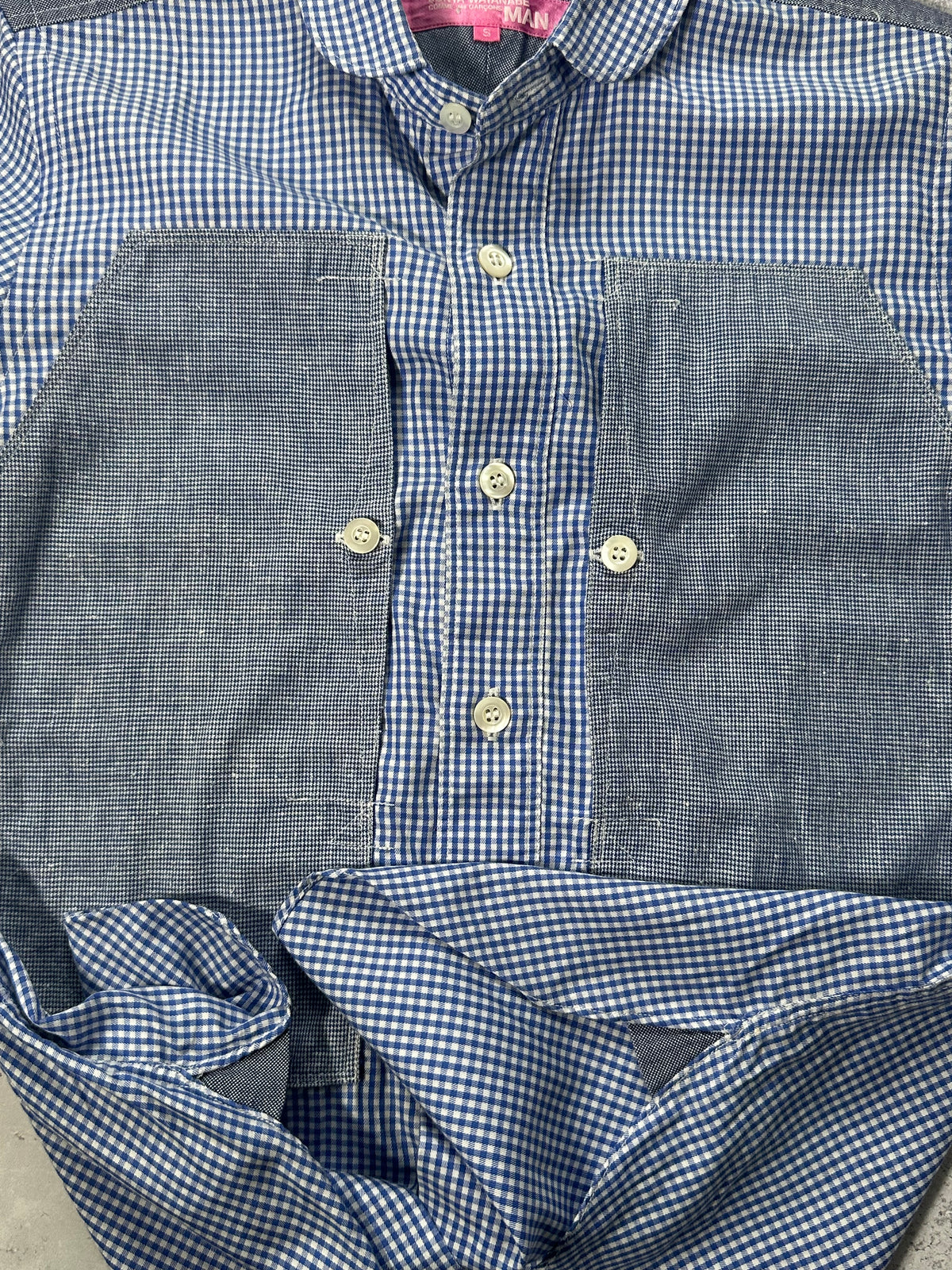 Junya Watanabe MAN Comme des Garçons AD2011 Contrast Pocket Gingham Shirt (S)
