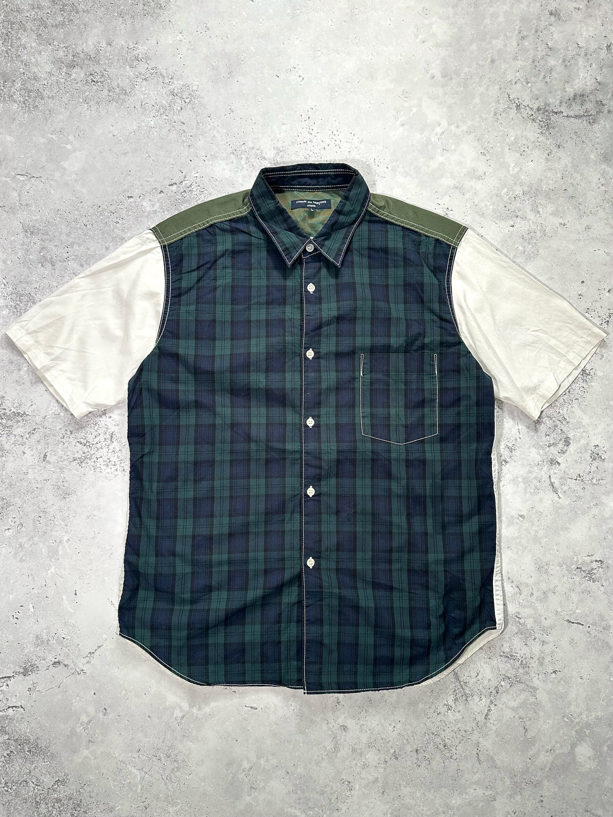 Comme des Garçons Homme 2009 Plaid Nylon Pocket Shirt (L)