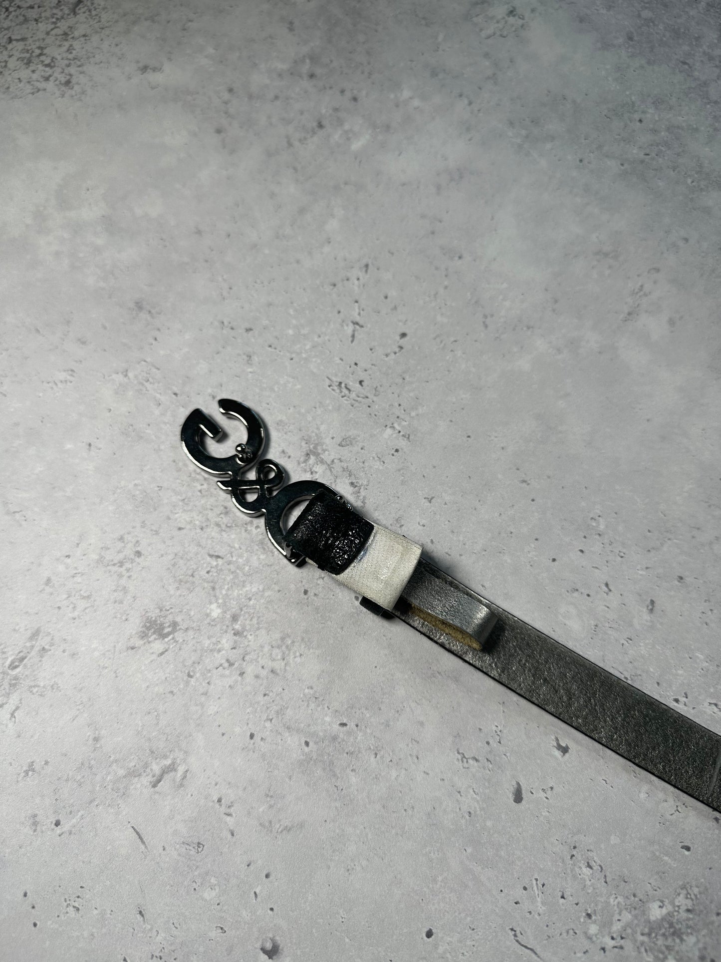 D&G Metal Logo Leather Belt