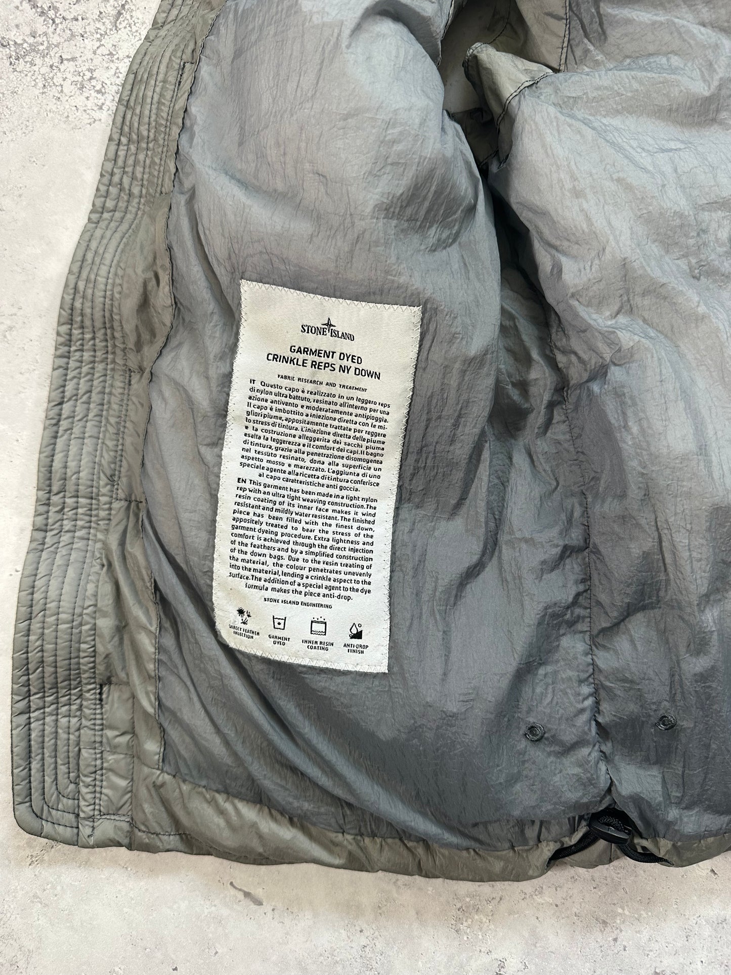 Stone Island AW2016 Garment Dyed Crinkle Reps NY Down Vest Jacket (M)