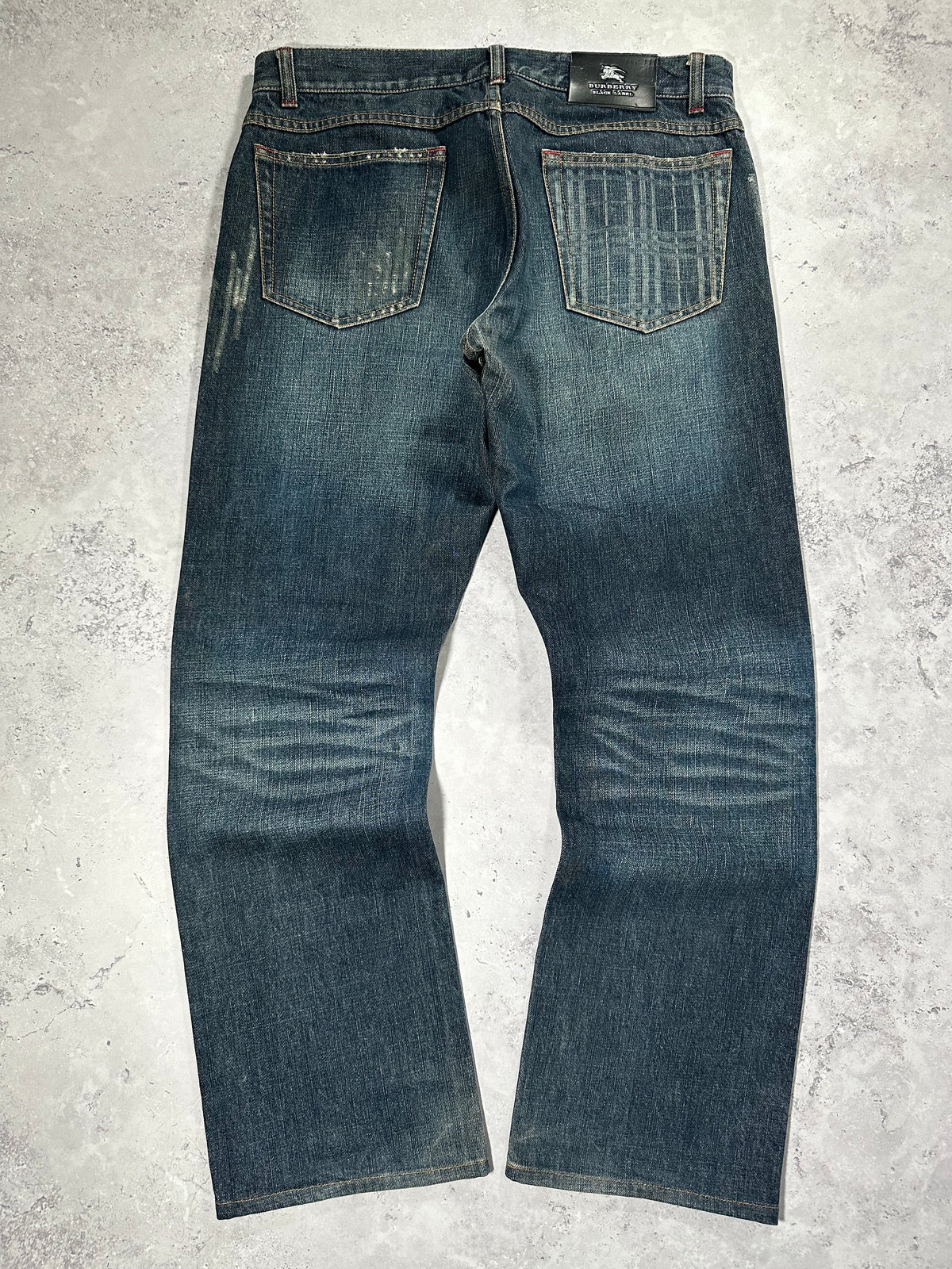Burberry Black Label 2007 Pocket Check Clawmark Denim jeans