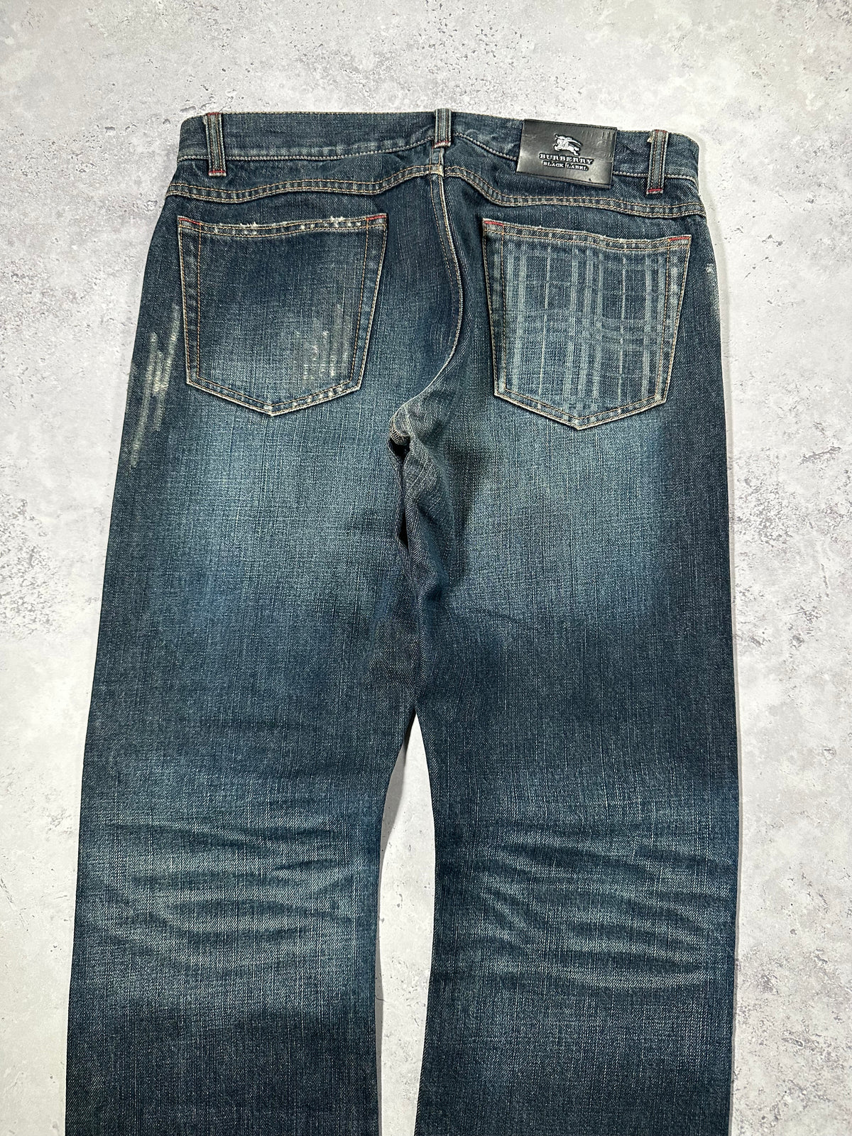 Burberry Black Label 2007 Pocket Check Clawmark Denim jeans