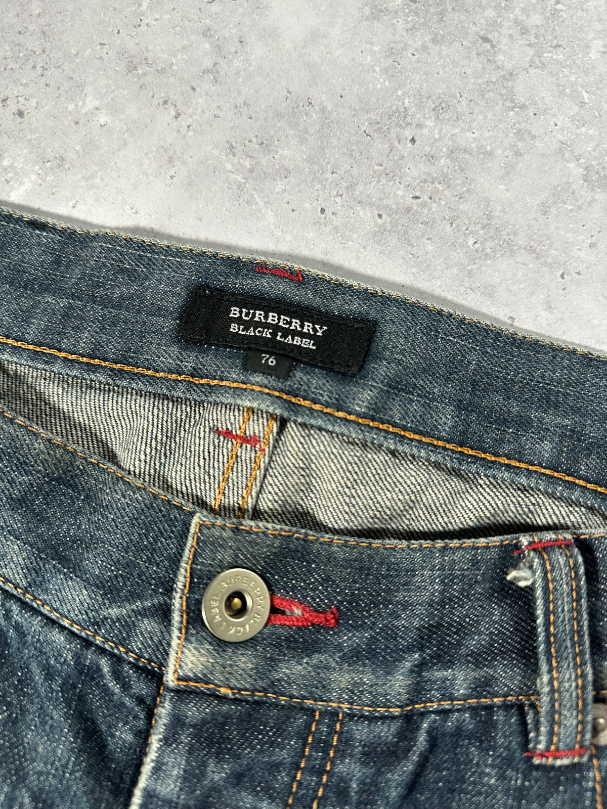 Burberry Black Label 2007 Pocket Check Clawmark Denim jeans