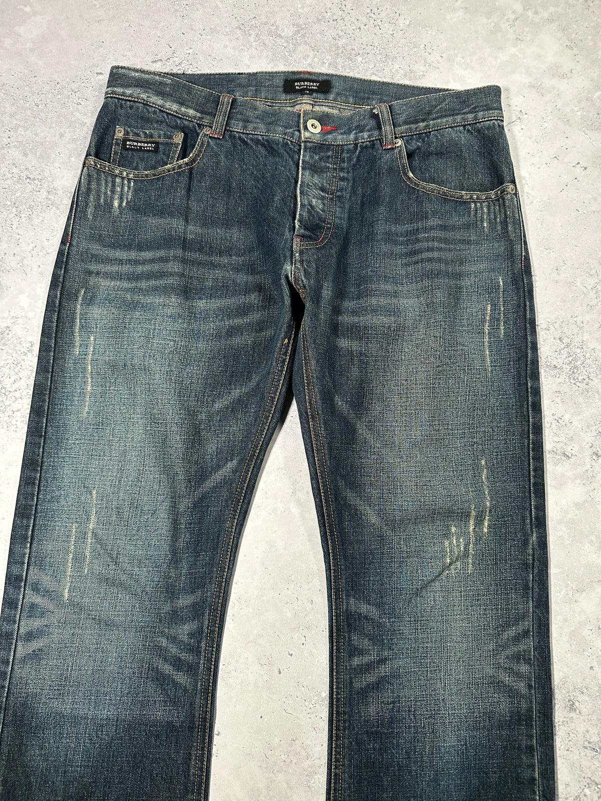 Burberry Black Label 2007 Pocket Check Clawmark Denim jeans