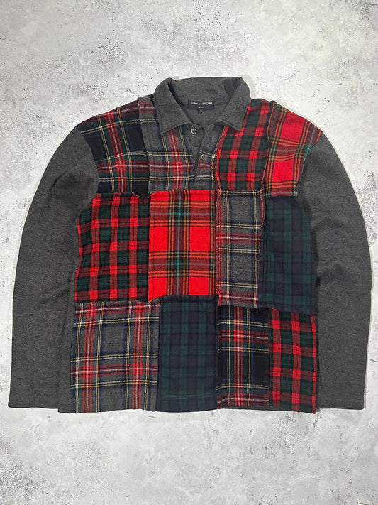 Comme des Garçons Homme AW2006 Heavy Wool Plaid Reconstructed Patchwork Longsleeve★