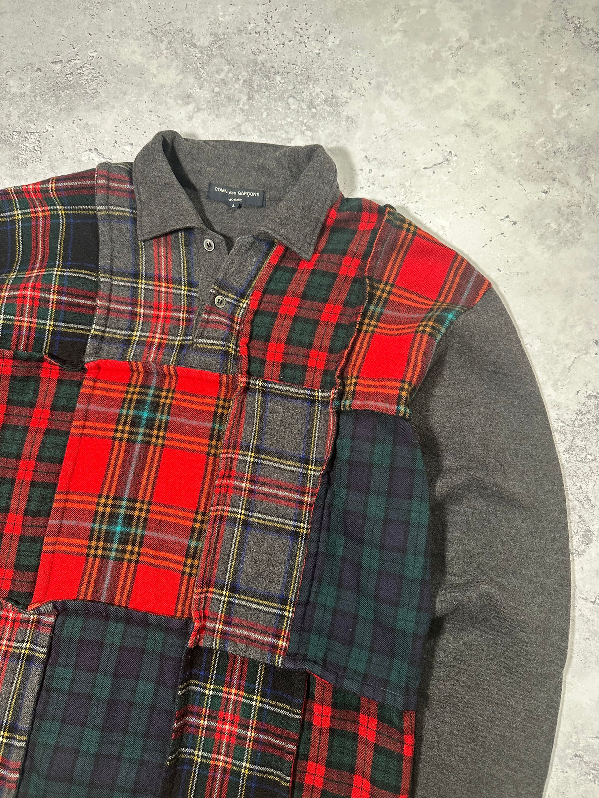 Comme des Garçons Homme AW2006 Heavy Wool Plaid Reconstructed Patchwork Longsleeve★