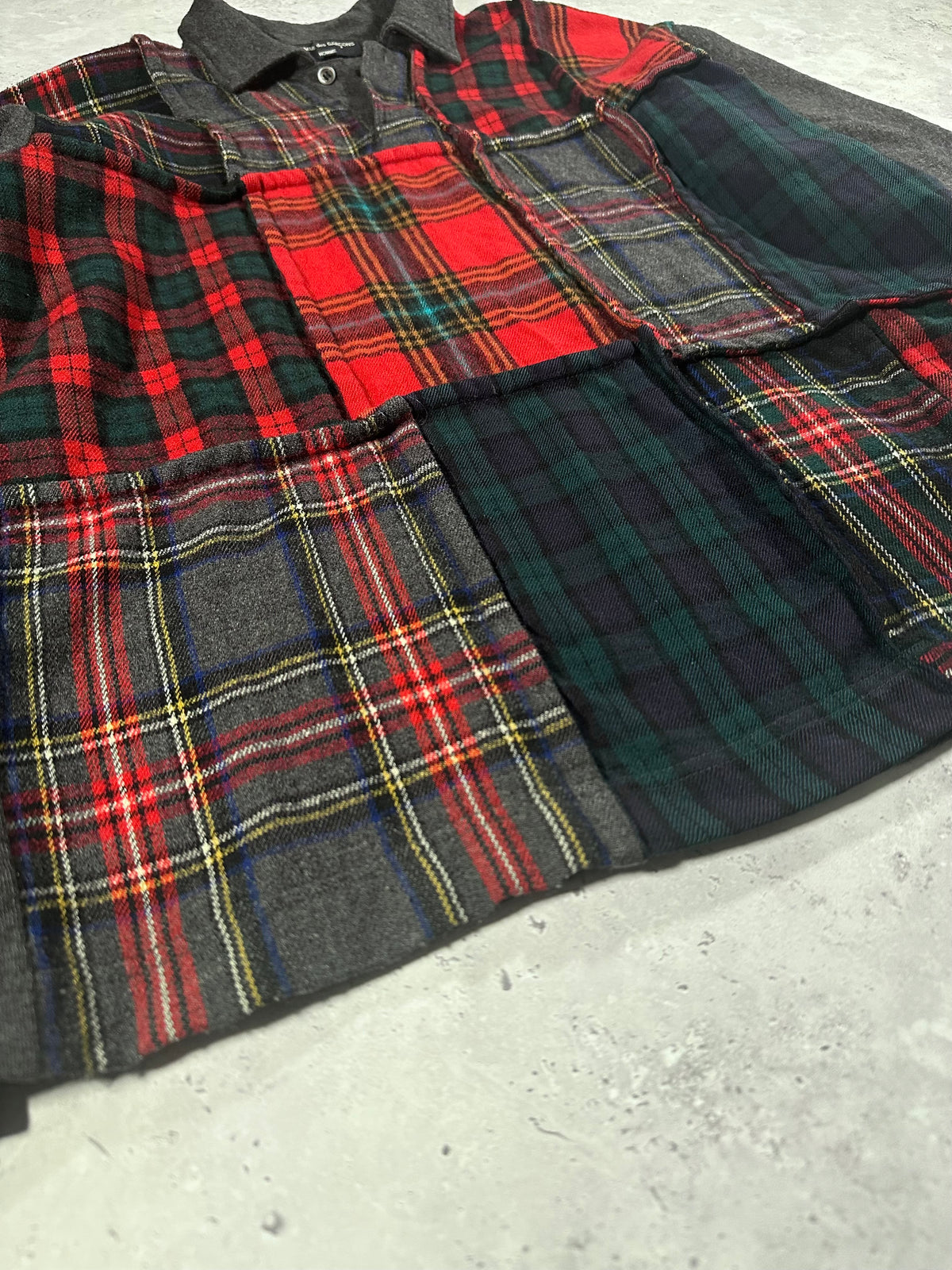 Comme des Garçons Homme AW2006 Heavy Wool Plaid Reconstructed Patchwork Longsleeve★