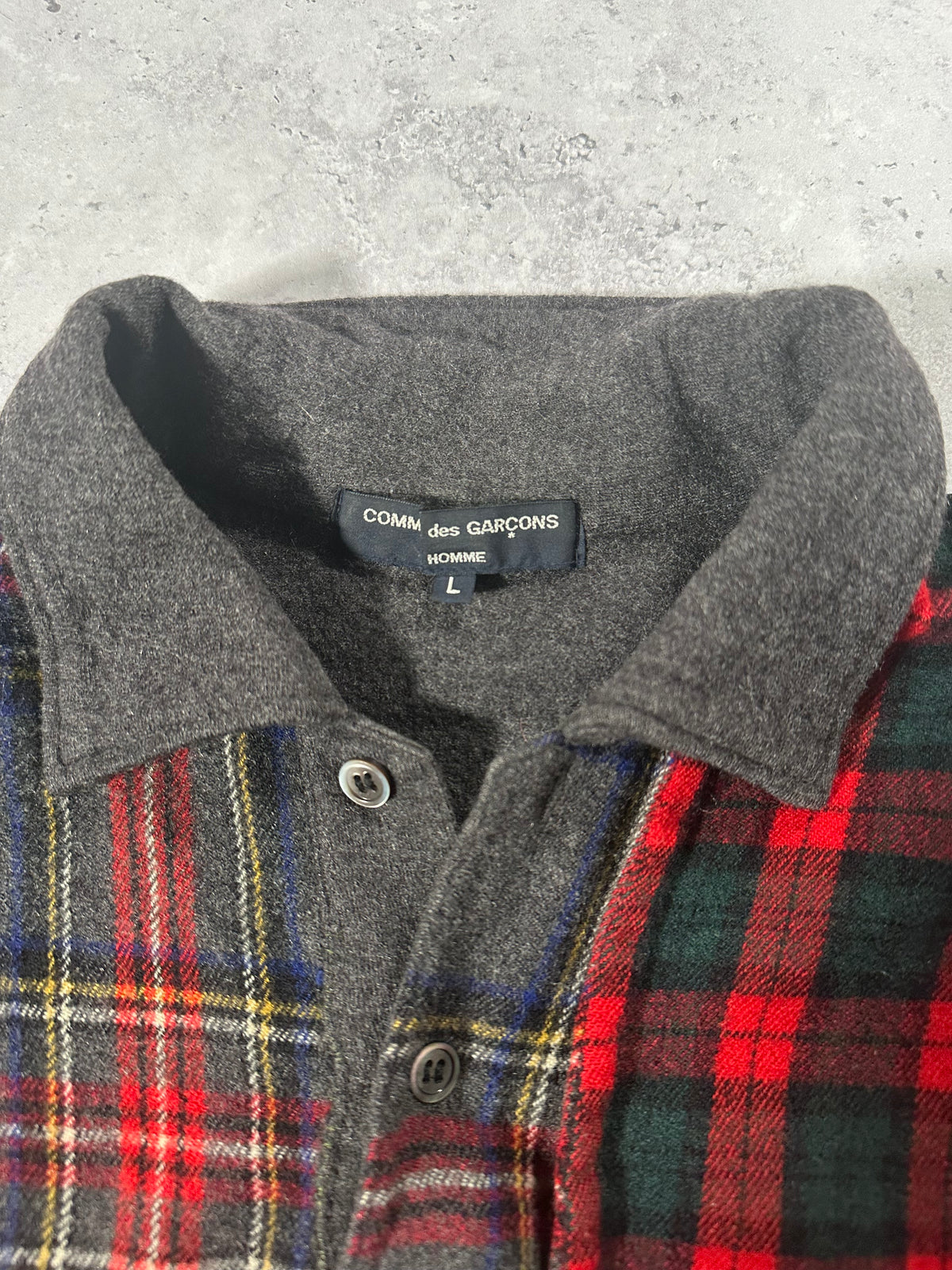 Comme des Garçons Homme AW2006 Heavy Wool Plaid Reconstructed Patchwork Longsleeve★