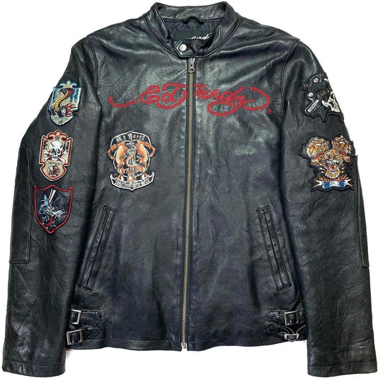 Ed Hardy Leather Riders Jacket