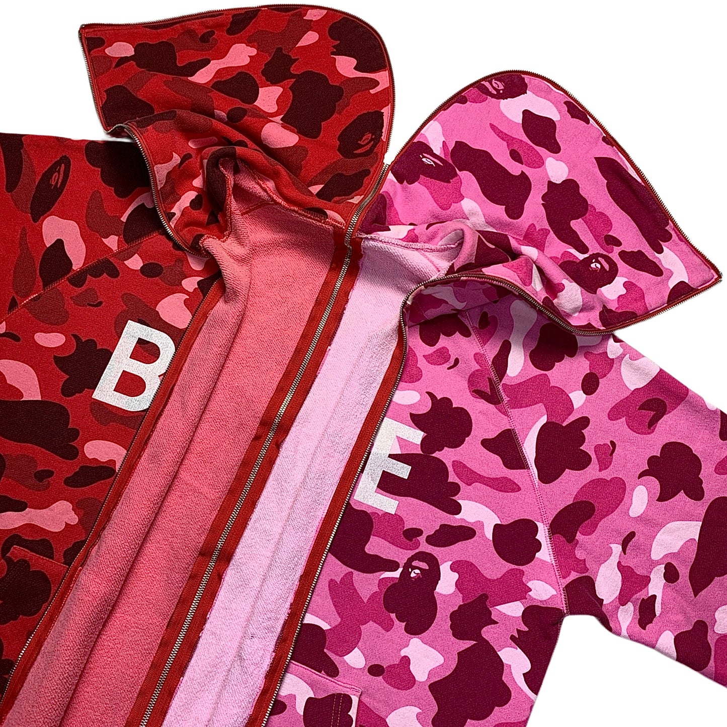 Bape Split Camo Spell Out Full Zip Hoodie 2006