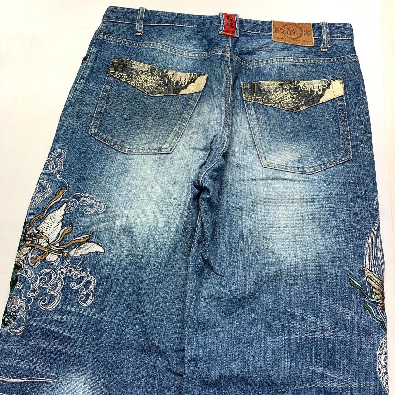 Karakuri Tamashii Japanese Embroidered Denim Jeans