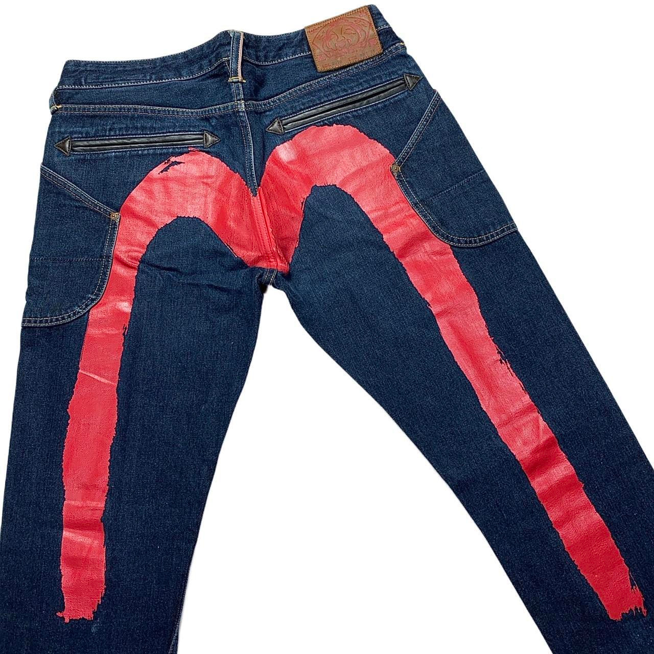 Evisu Red Daicock Japanese Selvedge Denim Jeans