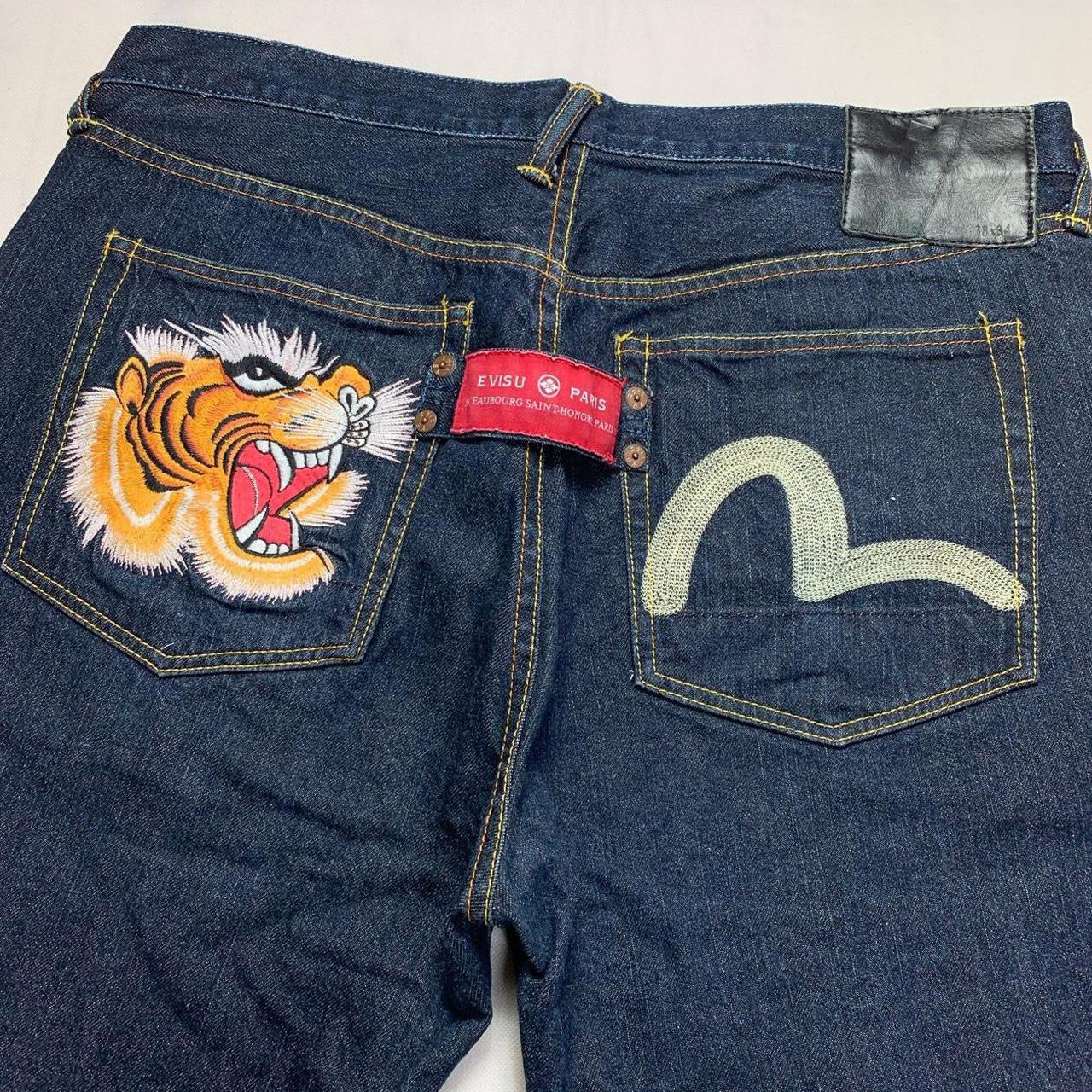 Evisu Embroidered Dragon Gulls Japanese Selvedge Denim Jeans