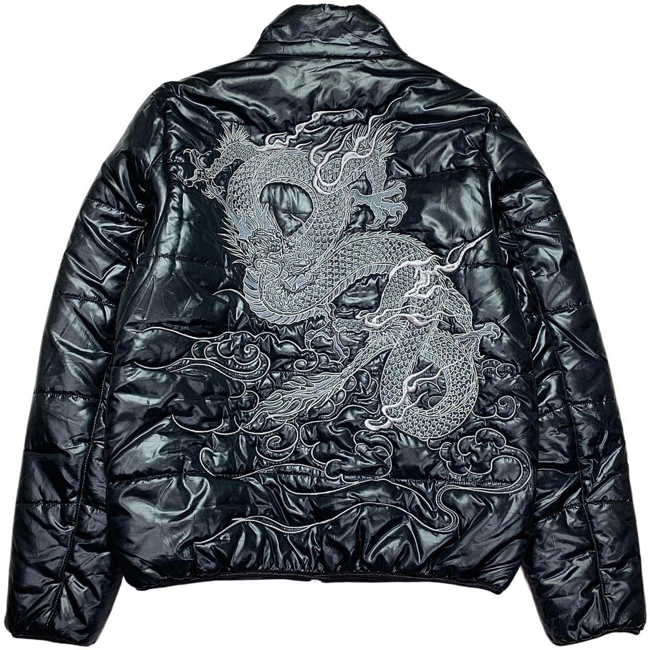 Karakuri Tamashi Embroidered Dragon Puffer Jacket