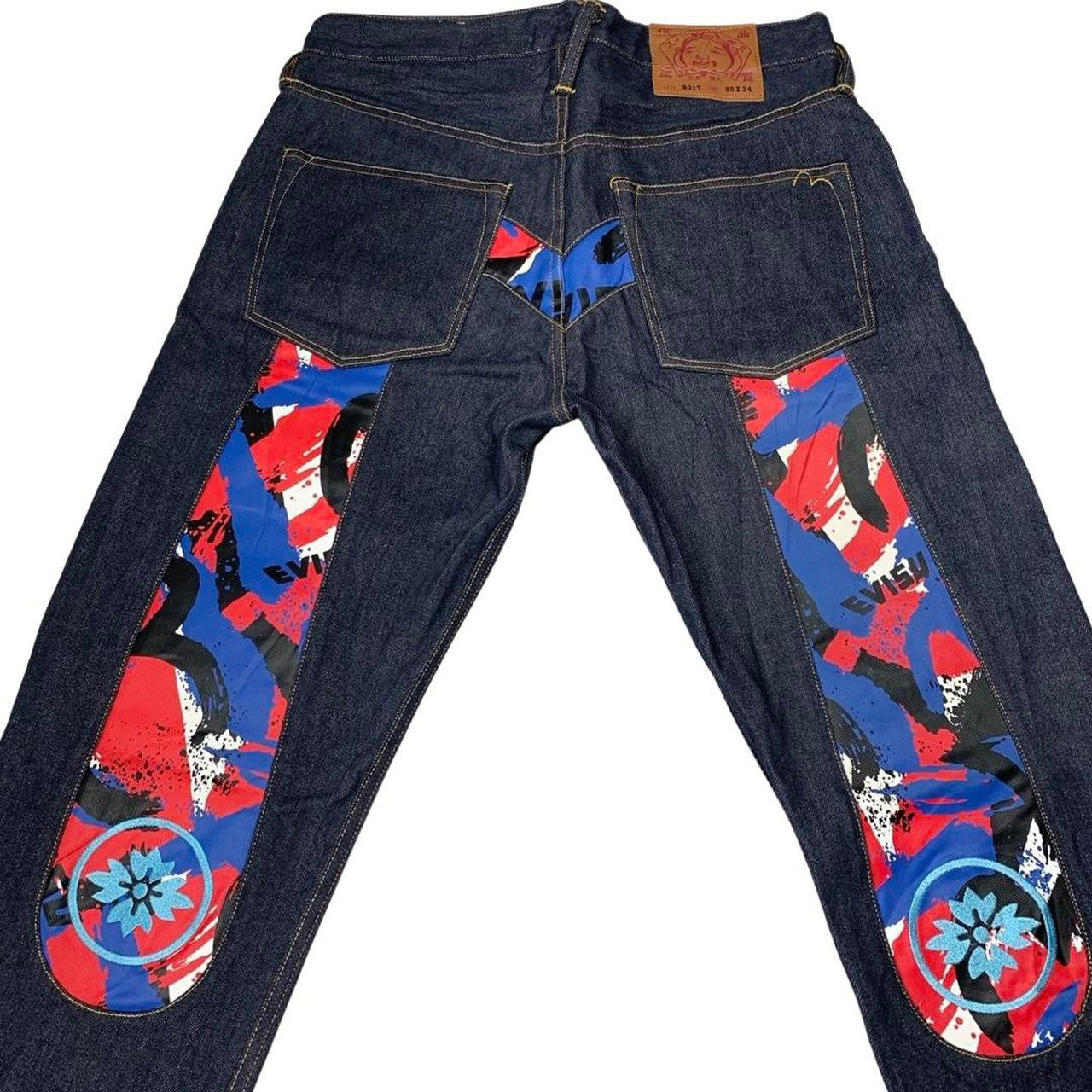 Evisu Paint Splatter Daicock Japanese Selvedge Denim Jeans