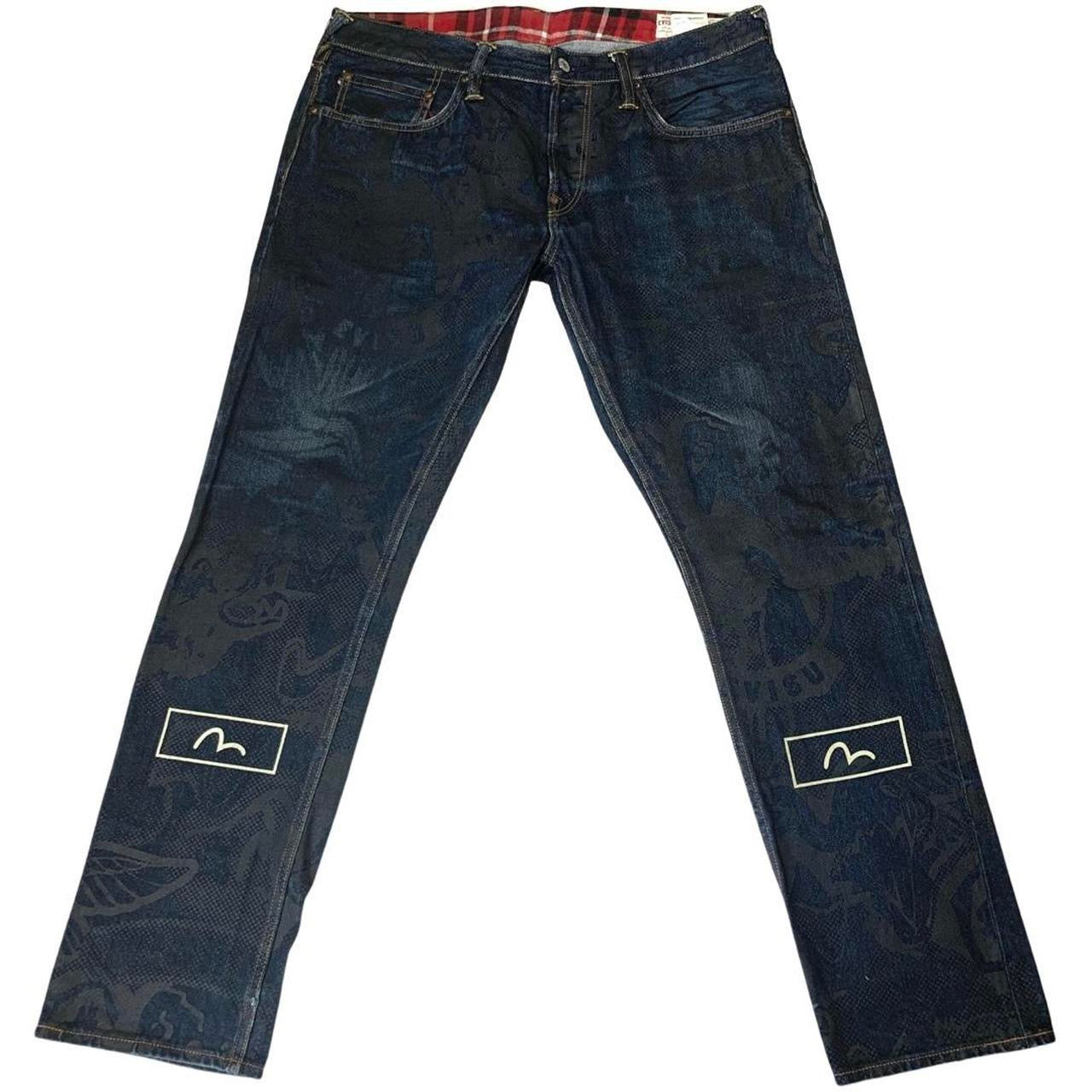 Evisu All Over Print Gulls Japanese Selvedge Denim Jeans