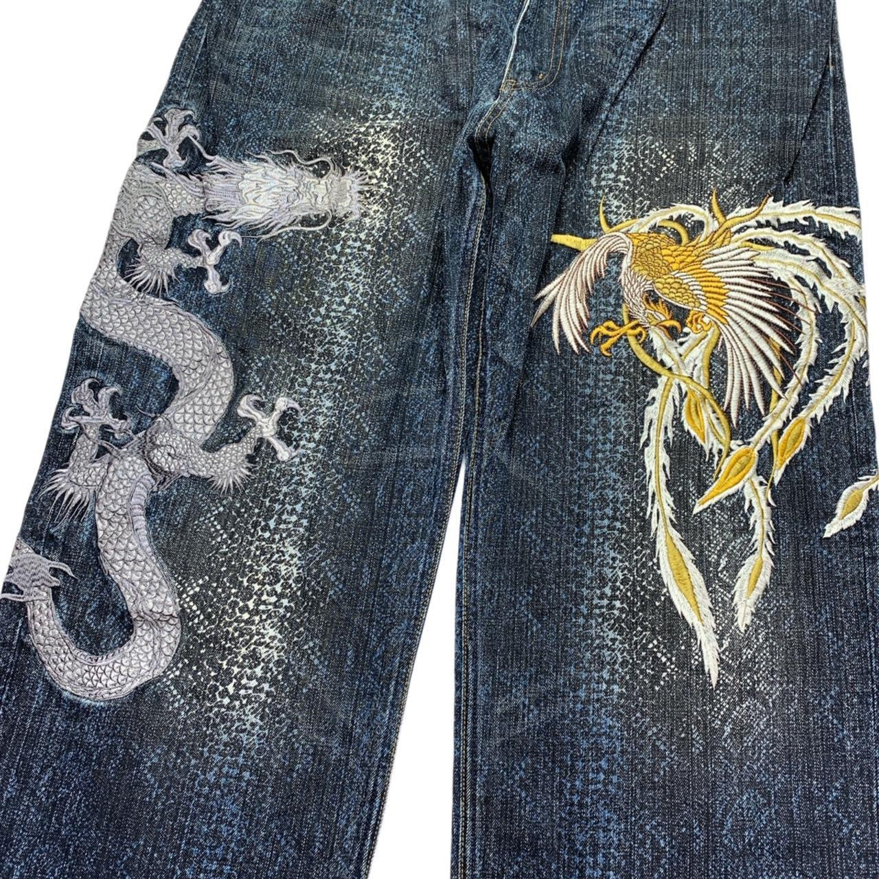 Karakuri Tamashi Japanese Embroidered Denim Jeans