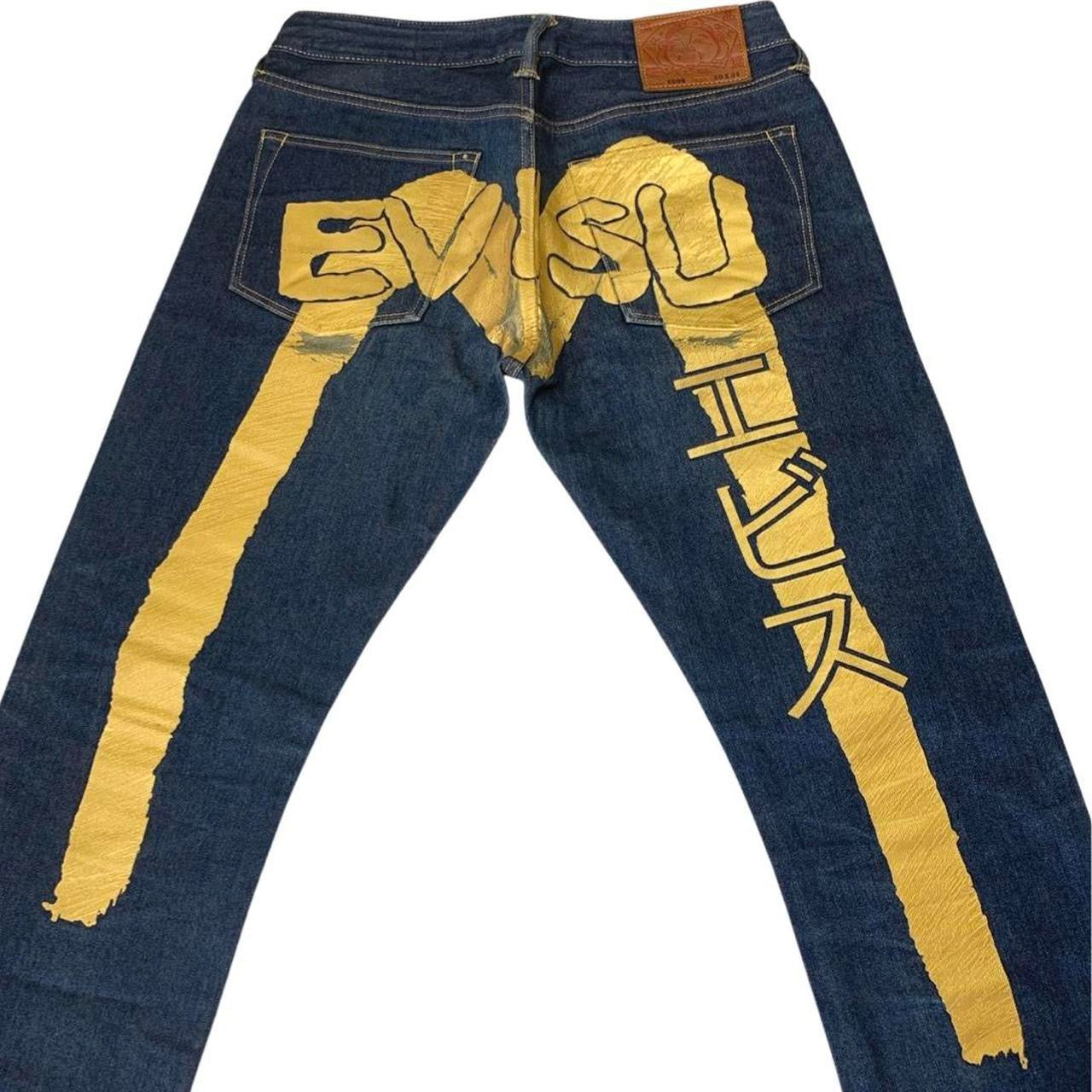 Evisu Spell Out Golden Daicock Japanese Selvedge Denim Jeans