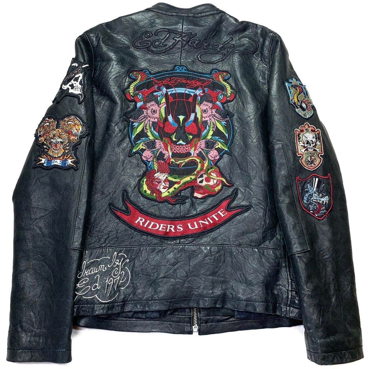 Ed Hardy Leather Riders Jacket