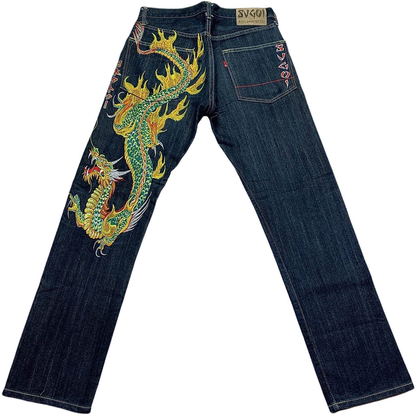 Sugoi Embroidered Dragon Japanese Denim Jeans