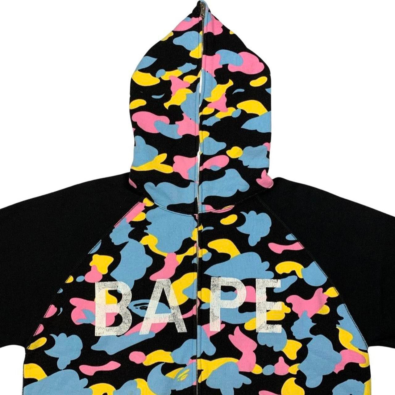 OG Bape Cotton Candy Spell Out Full Zip Hoodie