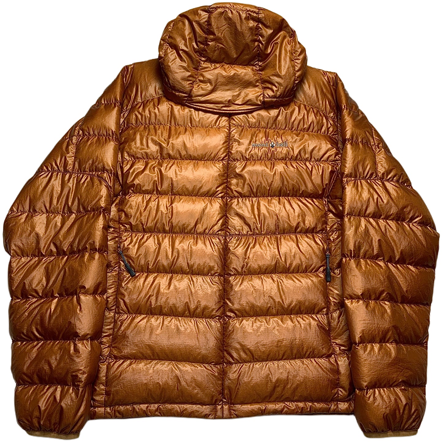 Montbell Hooded Puffer Jacket in Bronze/Yellow