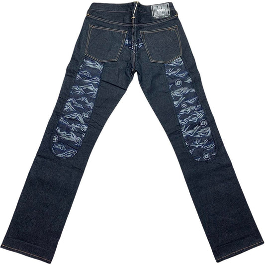 Evisu Kuro Embroidered Mountain Daicock Japanese Selvedge Denim Jeans