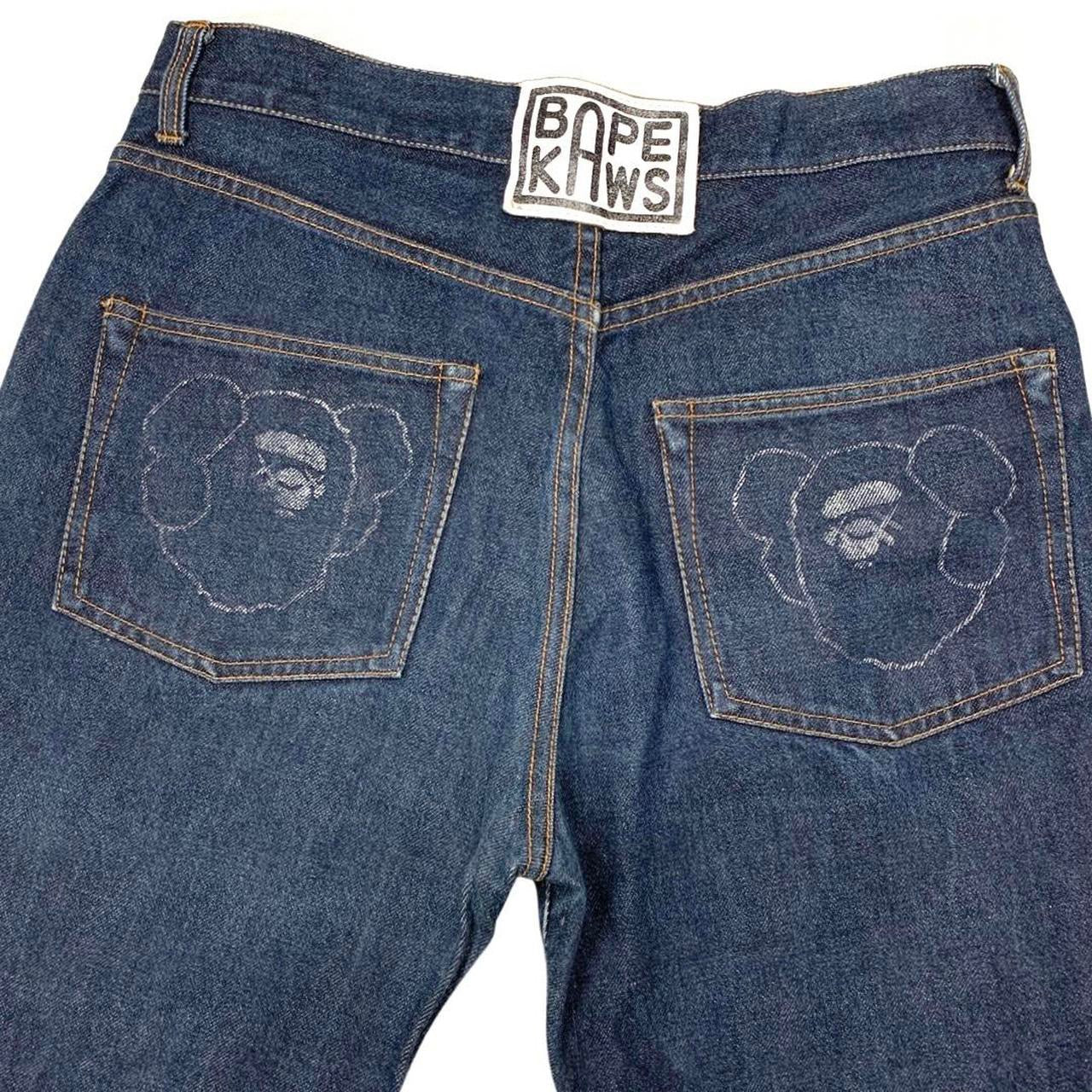 Bape x Kaws Ape Head Japanese Selvedge Denim Jeans