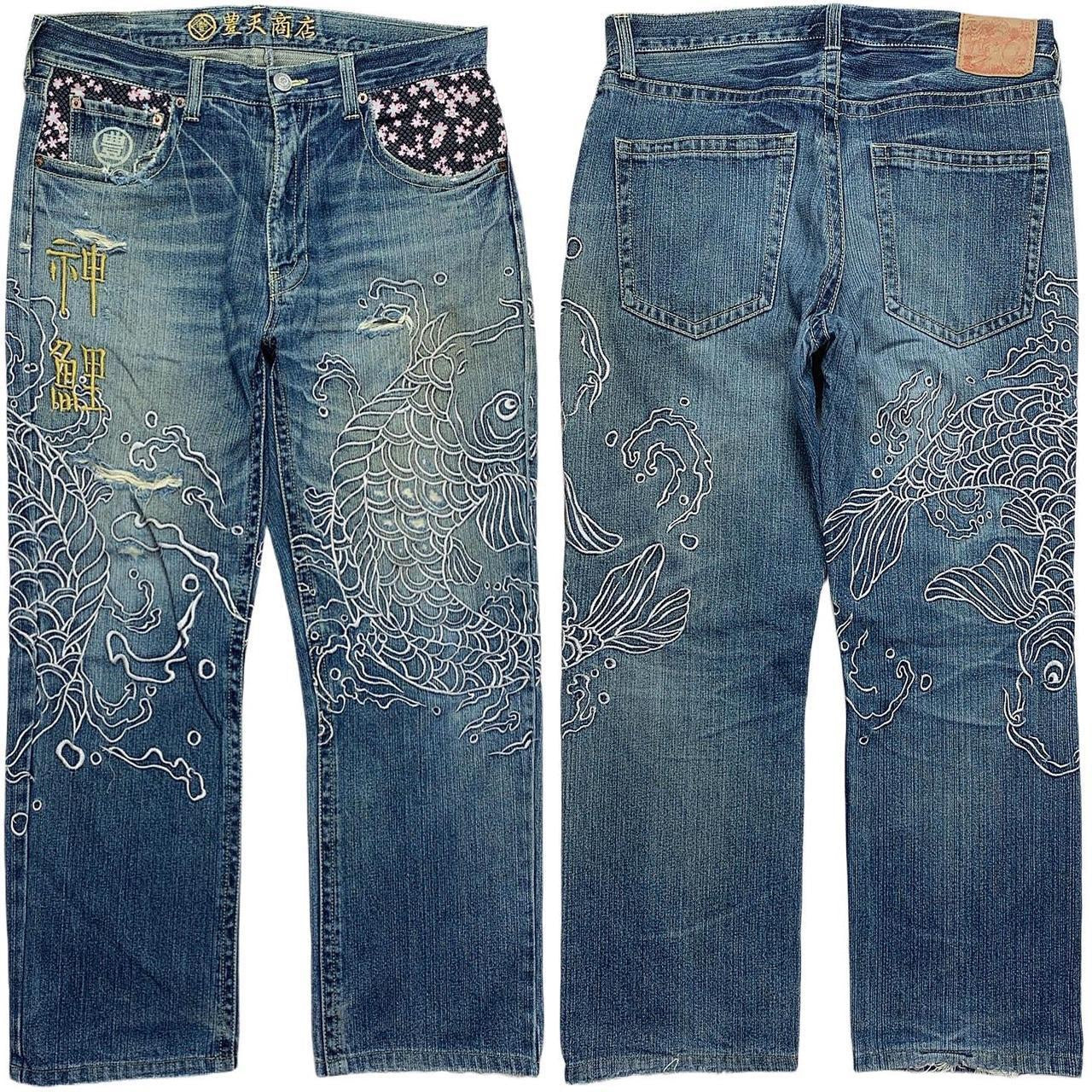 Japanese Embroidered Denim Jeans