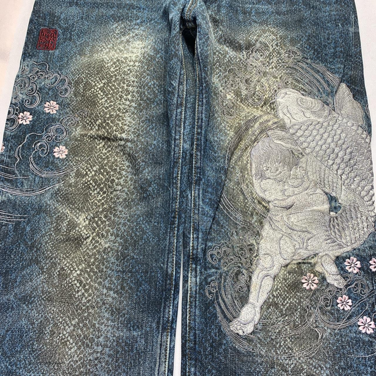 Karakuri Tamashi Japanese Embroidered Denim Jeans