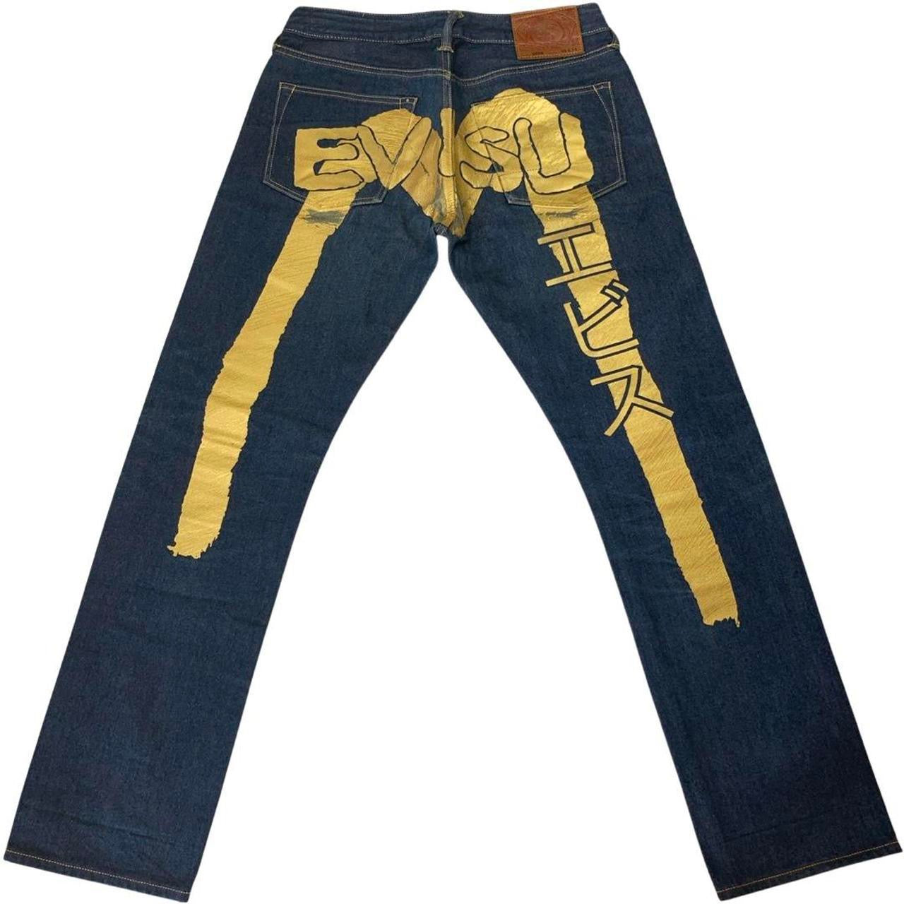 Evisu Spell Out Golden Daicock Japanese Selvedge Denim Jeans