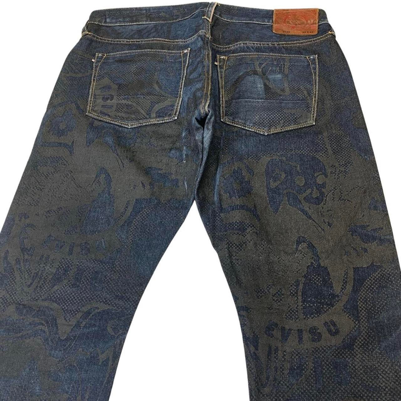 Evisu All Over Print Gulls Japanese Selvedge Denim Jeans