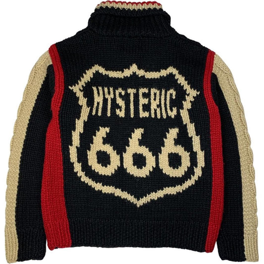 Hysteric Glamour Cowichan Cable Knit Fleece Cardigan