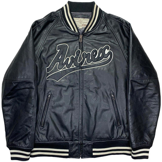 Avirex Front Spell Out Leather Varsity Jacket