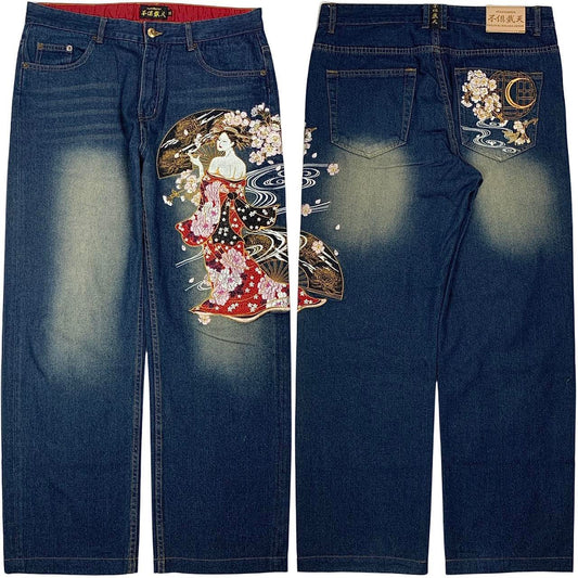 Japanese Embroidered Denim Jeans